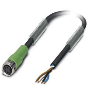 Senzor/actuator kabel, 4 konekcije, PUR, bez halogena, sivo-crni, ravni, ženski, M8, dužina 1,5 m, SAC-4P- 1,5-PUR/M 8FS