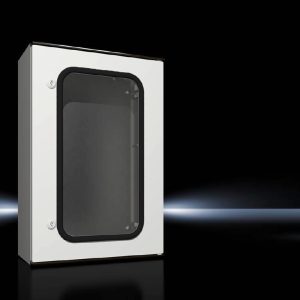 Ormar zidni KS, 400x600x200 mm, poliester ojačan ugljičnim vlaknima, s montažnom pločom i vratima s prozorom