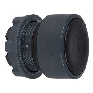 Glava crnog upuštenog tipkala promjera 22, opružni povrat, neoznačena