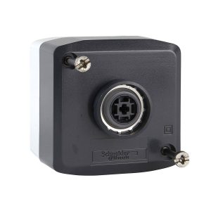 Tamno siva stanica, istaknuto tipkalo, zeleno, promjera 22, opružni povrat, 1M kontakt, Stop