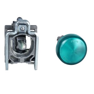 Potpuna signalna žaruljica, zelena, promjera 22, obična leća sa žaruljicom BA9s, 250 V