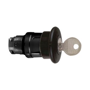 Glava gljivastog tipkala, crna, promjera 40, za rupu promjera 22, prianjajuće otpuštanje pomoću ključa