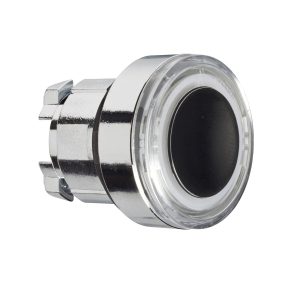 Glava bijelog upuštenog svjetlećeg tipkala promjera 22, opružni povrat, za integralni LED