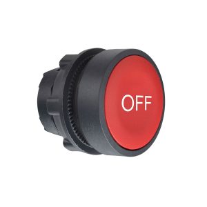 Glava crvenog upuštenog tipkala promjera 22, opružni povrat, OFF
