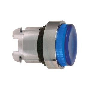 Glava plavog istaknutog svjetlećeg tipkala promjera 22, opružni povrat, za ugrađeni LED