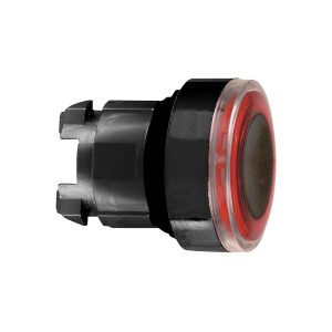 Glava crvenog upuštenog svjetlećeg tipkala promjera 22, opružni povrat, za integralni LED