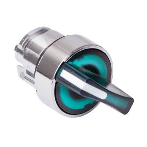 Glava zelene svjetleće izborne preklopke promjera 22, 2 položaja, opružni povrat