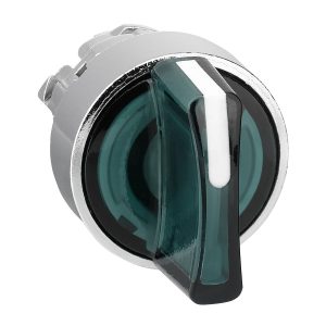 Glava zelene svjetleće izborne preklopke promjera 22, 3 položaja, opružni povrat