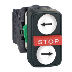 Upušteno bijelo, istaknuto crveno, upušteno bijelo tipkalo, s 3 glave, promjera 22, 2R i 1M kontakt