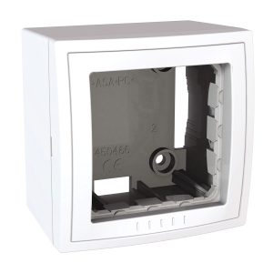 Unica Basic Colors, kutija za montažu na žbuku s okvir poklopca 2 m, 5 otvora, bijela