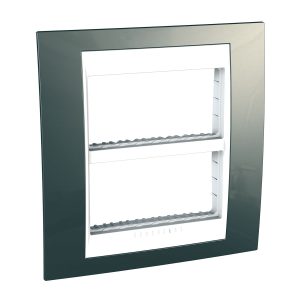 Unica Plus okvir poklopca, fiksni okvir, 2 grupe, H, 2x4 m, šampanjac..bijela