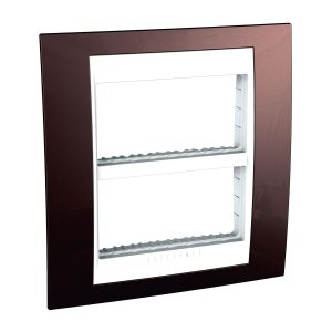 Unica Plus okvir poklopca, fiksni okvir, 2 grupe, H, 2x4 m, terakota..bijela