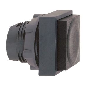 Glava crnog pravokutnog istaknutog tipkala promjera 22, opružni povrat, neoznačeno