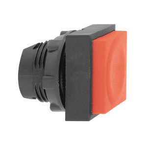 Glava crvenog pravokutnog istaknutog tipkala promjera 22, opružni povrat, neoznačeno