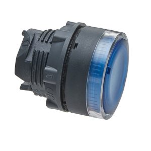 Glava plavog upuštenog svjetlećeg tipkala promjera 22, opružni povrat, za žaruljicu BA9s