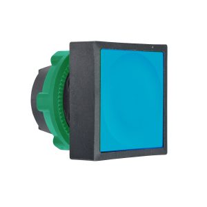 Glava plavog pravokutnog upuštenog tipkala promjera 22, potisno potisna, neoznačeno