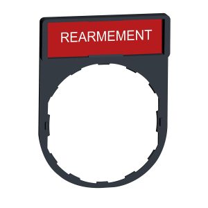 Držač za legendu 30 x 40 mm s legendom 8 x 27 mm, s oznakom REARMEMENT