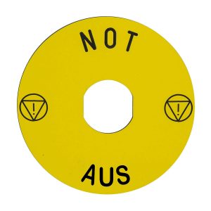 Označena legenda promjera  90 za zaustavljanje u slučaju nužde NOT HALT, logo ISO13850