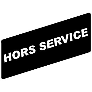 Označena legenda 8 x 27 mm za držač 30 x 40 mm, HORS SERVICE