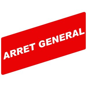 Označena legenda 8 x 27 mm za držač 30 x 40 mm, ARRET GENERAL