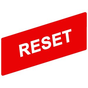 Označena legenda 8 x 27 mm za držač 30 x 40 mm, RESET crvena boja