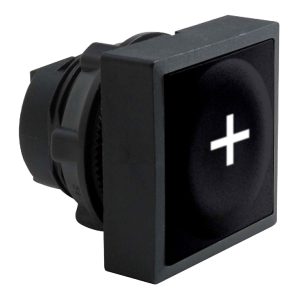 Glava crnog pravokutnog upuštenog tipkala promjera 22, opružni povrat, +