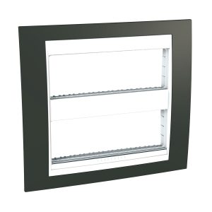 Unica Plus okvir poklopca, fiksni okvir, 2 grupe, H, 2x6 m, kakao..bijela