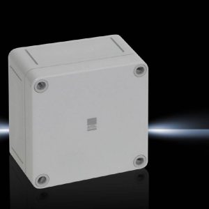 Kutija PK  polikarbonatna, 94x94x57 mm, bez otvora za uvodnice, 94x94x57 mm, ojačano staklenim vlaknima, sa sivim poklopcem