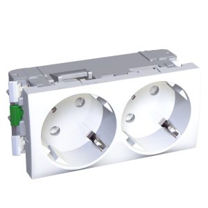 Utičnica za instalacijske kanale, dvostruka, 2P + E, bijela