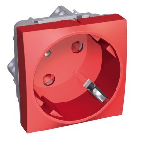 Utičnica za instalacijske kanale, jednostruka, 2P + E, crvena