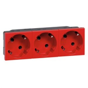 Modul utičnica 3ךuko 2P+E, 250V AC, 16A, 6M, crvena