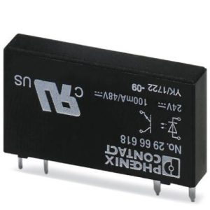 Mini utični solid-state power relej, 1 N/O kontakt, ulaz: 24 V DC, izlaz: 3 - 48 V DC/100 mA, za bazu RIF 0. OPT-24DC/ 48DC/100