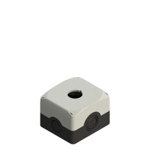 Plastična kutija, siva, s jednim otvorom promjera 22mm