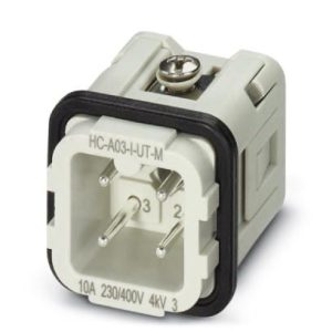 Utičnica-umetak muški, D7 serija, 3 pozicije + PE vijčani priključak, 230/400 V, 24 A, 0.5 mm2 ... 2.5 mm2, HC-A03-I-UT-M